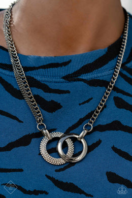 Phenomenal Powerhouse Black Gunmetal Rhinestone Necklace Paparazzi Accessories