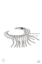 Load image into Gallery viewer, Stardust Shower White Rhinestone Cuff Bracelet Paparazzi Accessories