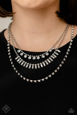 Dripping in Stardust White Rhinestone Necklace Paparazzi Accessories