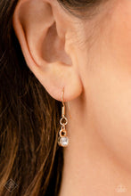 Load image into Gallery viewer, Exaggerated Elegance Gold Rhinestone Necklace Paparazzi Accessories