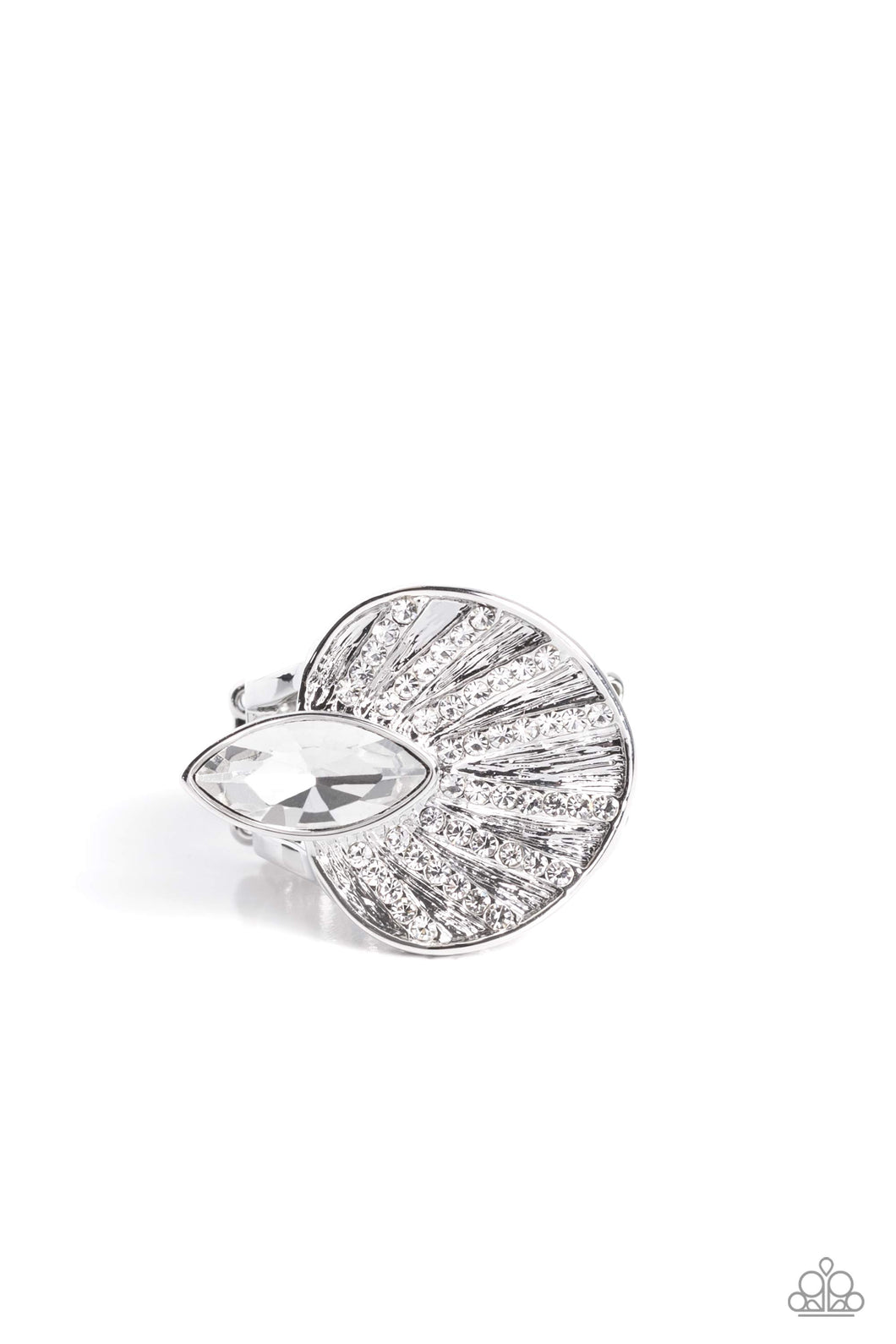 Fan Dance Dazzle - White Paparazzi Accessories