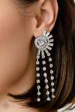 Load image into Gallery viewer, Torrential Twinkle White Rhinestone Post Earrings Paparazzi Accessories