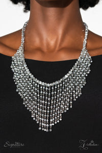 2023 Zi,rhinestones,short necklace,silver,The Stephanie Zi Collection Neckace