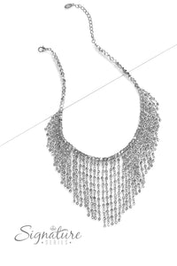 2023 Zi,rhinestones,short necklace,silver,The Stephanie Zi Collection Neckace
