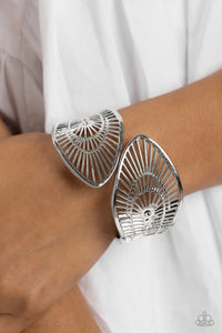 hinge,silver,Palatial Palms - Silver Hinge Bracelet