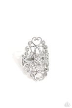 Load image into Gallery viewer, Fabulous Filigree - White Rhinestone Ring Paparazzi Accessories