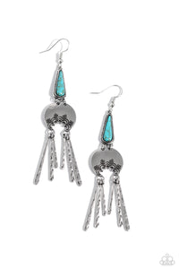 blue,crackle stone,fishhook,turquoise,Highland Haute - Blue Stone Earrings