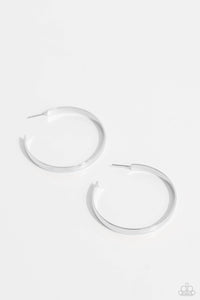 hoops,silver,Sleek Symmetry - Silver Hoop Earrings