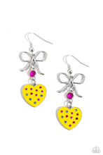 Load image into Gallery viewer, BOW Away Zone - Yellow Earrings Paparazzi Accessories