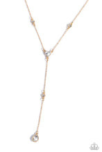 Load image into Gallery viewer, Lavish Lariat - Gold Rhinestone Necklace