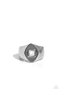 silver,Wide Back,Glistening Gamble - Silver Ring