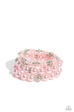 Vastly Vintage - Pink Pearl Stretchy Bracelet