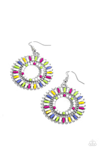 fishhook,multi,white,Ferris Wheel Finale - White Earrings