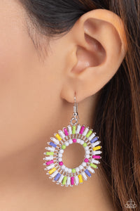 fishhook,multi,white,Ferris Wheel Finale - White Earrings
