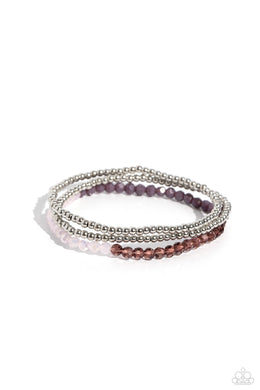Backstage Beading - Purple Stretchy Bracelet Paparazzi Accessories