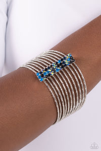 Bangles,multi,oil spill,Shimmery Silhouette - Multi Rhinestone Bangle Bracelet