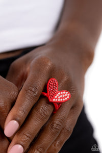hearts,red,rhinestones,Wide Back,Hometown Heart - Red Heart Rhinestone Ring
