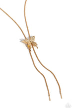 Load image into Gallery viewer, Adjustable Acclaim - Gold Butterfly Lariat Necklace Paparazzi Accessories