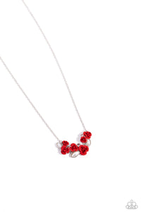 floral,pearls,red,short necklace,Al-ROSE Ready - Red Floral Necklace