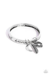 Bangles,heart,Hearts,inspirational,silver,Free-Spirited Fantasy - Silver Bangle Bracelet