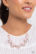 Load image into Gallery viewer, Ethereally Enamored - Copper Iridescent Rhinestone Floral Neckace