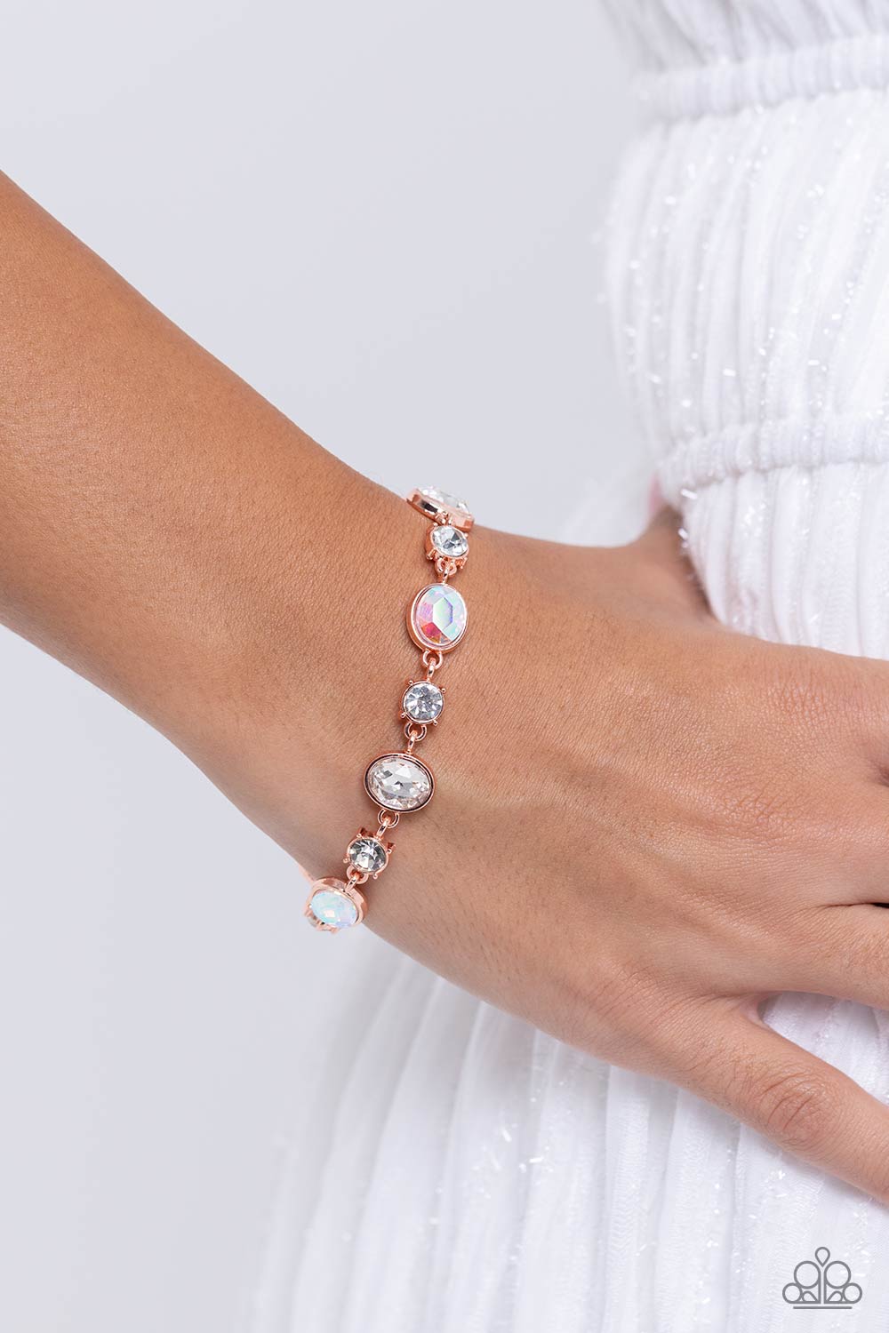 Ethereal Empathy - Copper Iridescent Rhinestone Bracelet