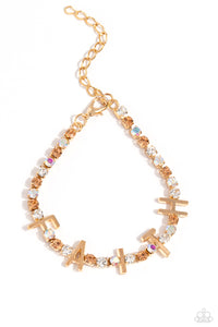 faith,gold,Lobster Claw Clasp,In Good Faith - Gold Rhinestone Bracelet