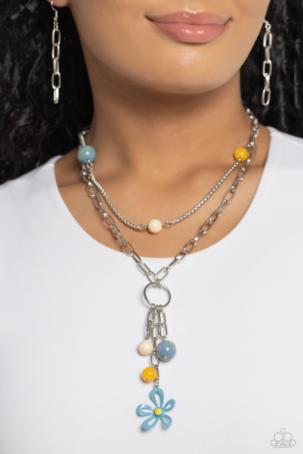 Seize the Swirls - Blue Floral Necklace