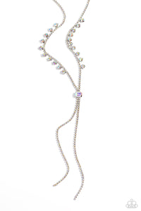 iridescent,long necklace,multi,rhinestones,Synchronized SHIMMER - Multi