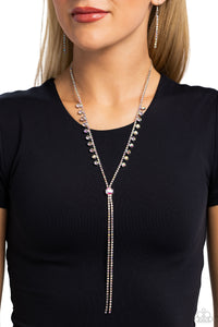 iridescent,long necklace,multi,rhinestones,Synchronized SHIMMER - Multi