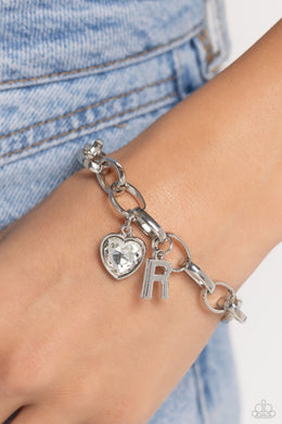 Guess Now Its INITIAL - White - R Paparazzi Accessories