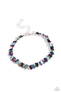 lobster claw clasp,multi,rhinestones,Emerald Ensemble - Multi Rhinestone Bracelet