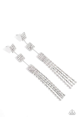Fiercely Free-Falling - White Paparazzi Accessories