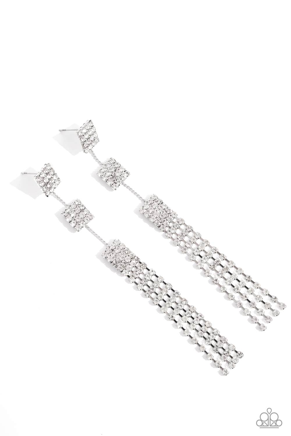 Fiercely Free-Falling - White Paparazzi Accessories
