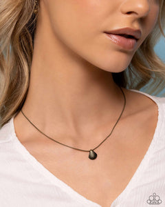 brass,short necklace,Seashell Simplicity - Brass Necklace