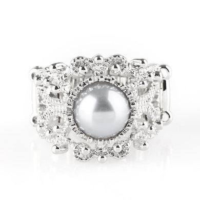 On The Expensive Side Silver Pearl Ring Paparazzi Accessories
