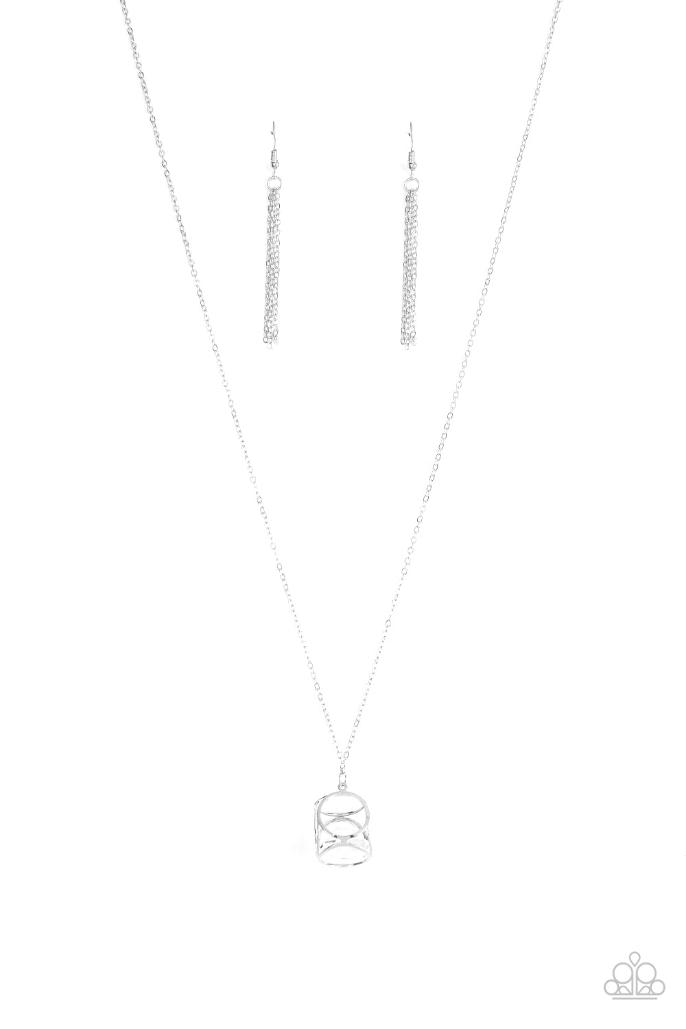 Pandoras Box - White Rhinestone Necklace Paparazzi Accessories