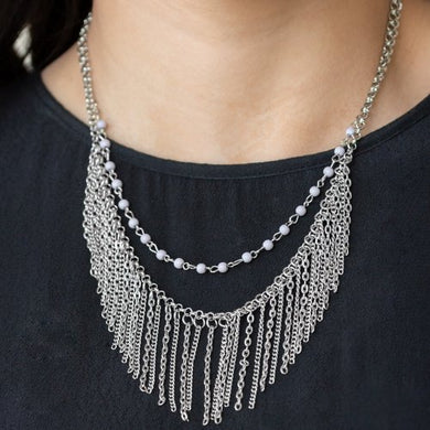 Fierce in Fringe Silver Necklace Paparazzi Accessories