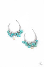Load image into Gallery viewer, Gorgeously Grounding Blue Hoop Earring Paparazzi Accessories