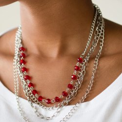 Extravagant Elegance Red Necklace Paparazzi Accessories