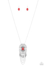 Load image into Gallery viewer, Desert Culture Red Stone Feather Necklace Paparazzi Accessories