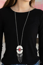 Load image into Gallery viewer, Desert Culture Red Stone Feather Necklace Paparazzi Accessories
