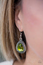 Load image into Gallery viewer, Grandmaster Shimmer Green Earring Paparazzi Accessories