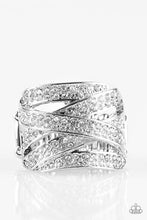 Load image into Gallery viewer, Life In The Glitter Lane White Rhinestone Ring Paparazzi Accessories