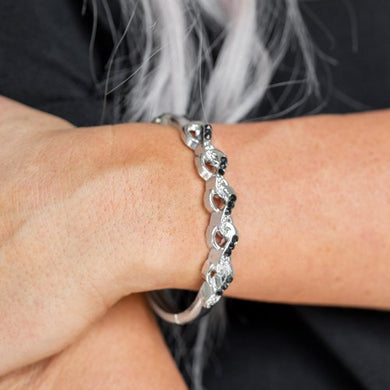 Infinite Sparkle Black Rhinestone Hinge Bracelet Paparazzi Accessories