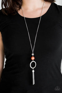 orange,Pearls,A Bold Balancing Act Orange Pearl Necklace