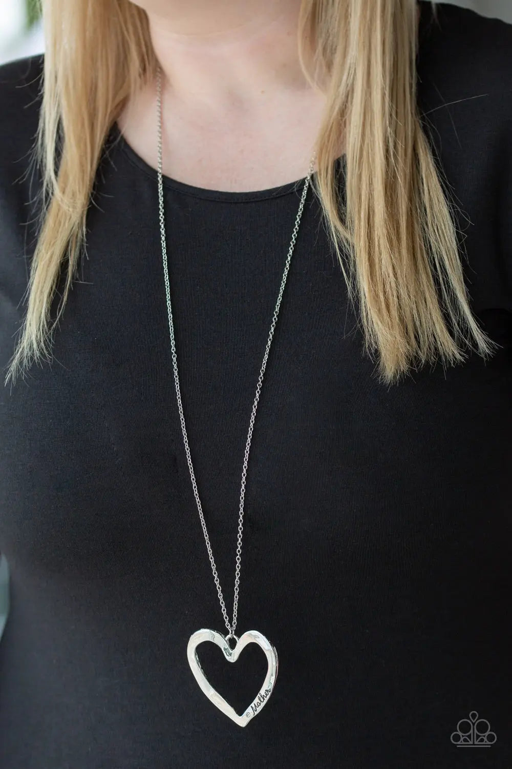 A Mother's Love Silver Heart Necklace Paparazzi Accessories