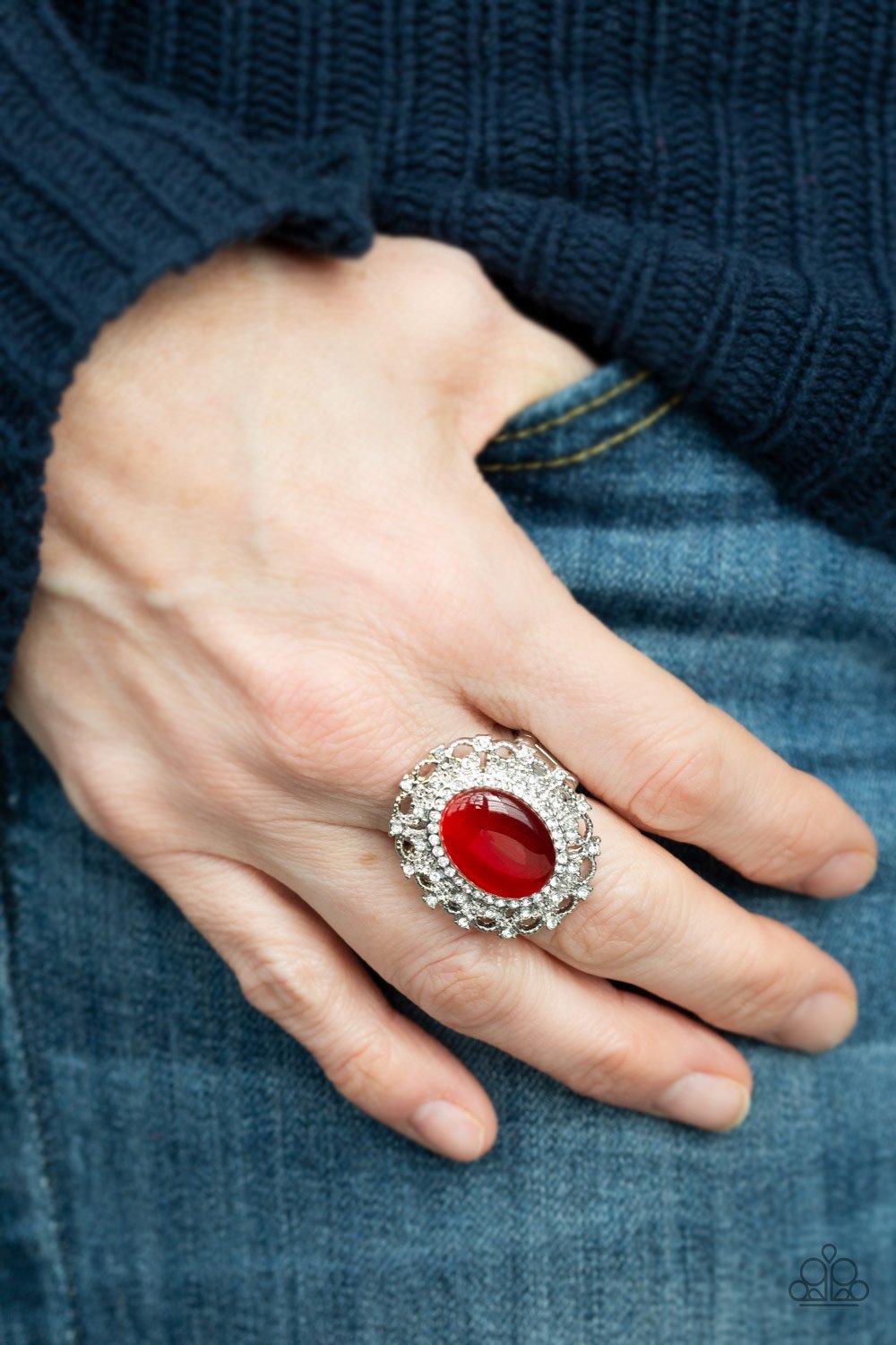 Baroque The Spell Red Moonstone Ring Paparazzi Accessories