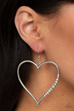 Load image into Gallery viewer, Bewitched Kiss White Heart Rhinestone Earrings Paparazzi Accessories