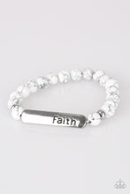Load image into Gallery viewer, Fearless Faith White Stone Stretchy Bracelet Paparazzi Accessories